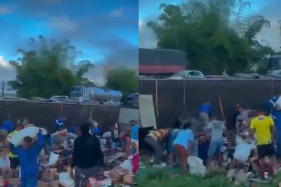 Carga de cerveja é saqueada após caminhão sofrer acidente na BR-324